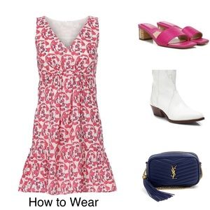 Thakoon Pink White Sun Dress Floral Pink White Cotton Sleeveless Dress Size 4